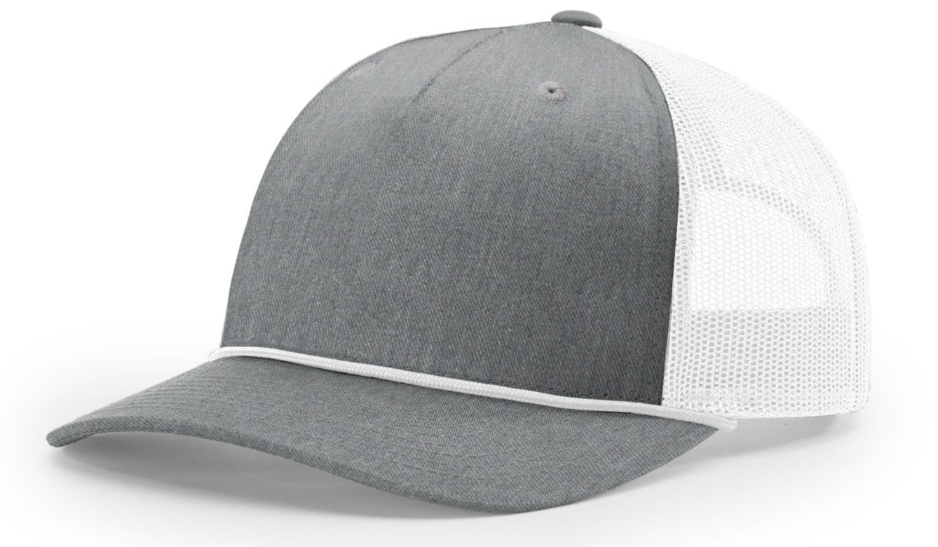 Richardson 112 FPR Heather Grey White Hat White Rope