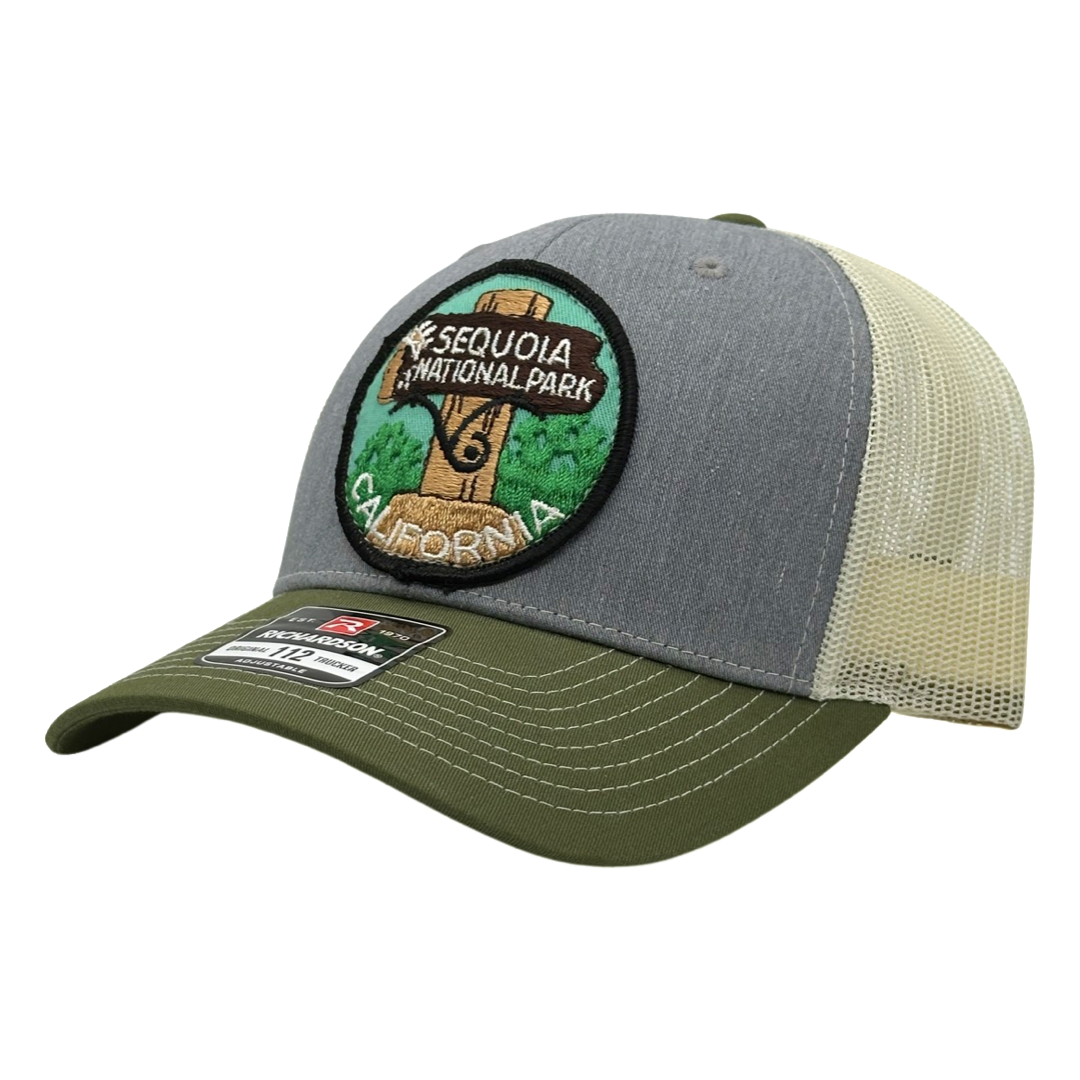 Vintage Sequoia National Park California Patch sewn onto New Richardson 112 Hat