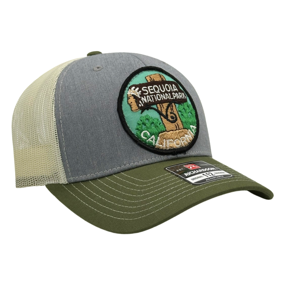 Vintage Sequoia National Park California Patch sewn onto New Richardson 112 Hat