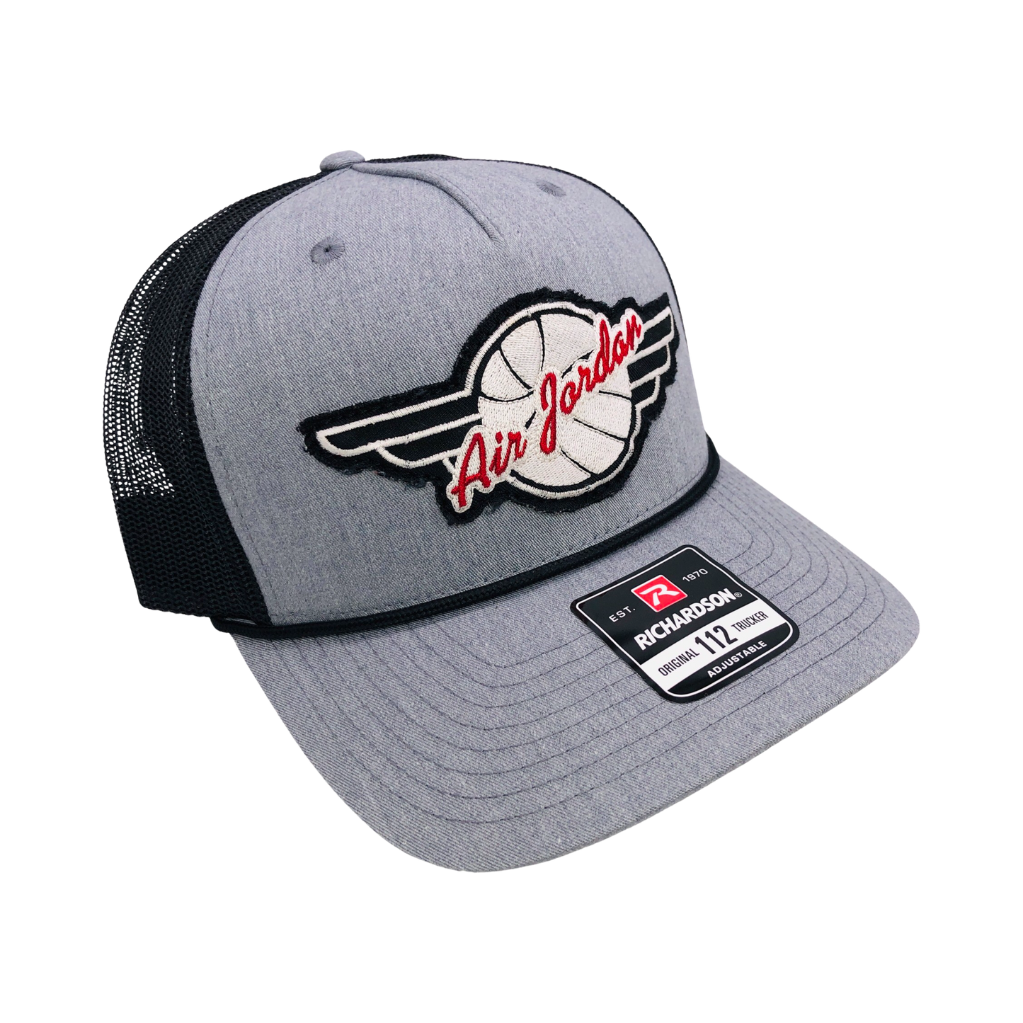 Vintage AIR JORDAN Patch sewn onto New Richardson 112 Trucker ROPE Hat NIKE