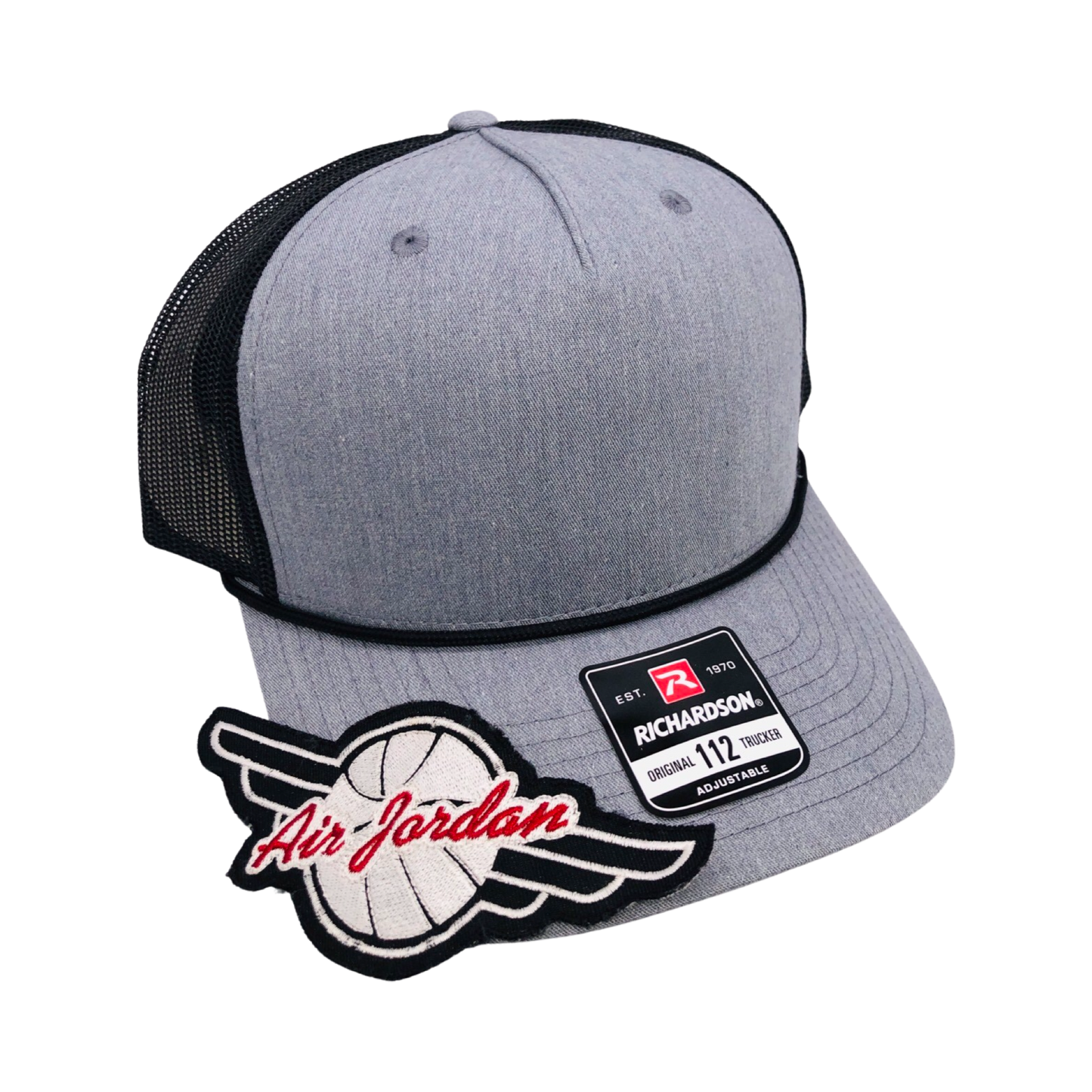 Vintage AIR JORDAN Patch sewn onto New Richardson 112 Trucker ROPE Hat NIKE