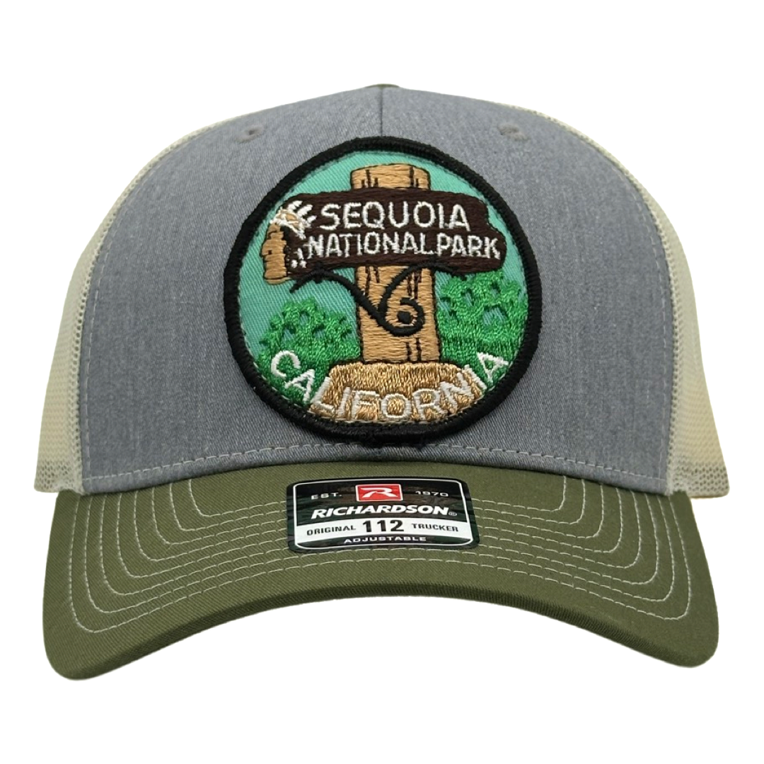 Vintage Sequoia National Park California Patch sewn onto New Richardson 112 Hat