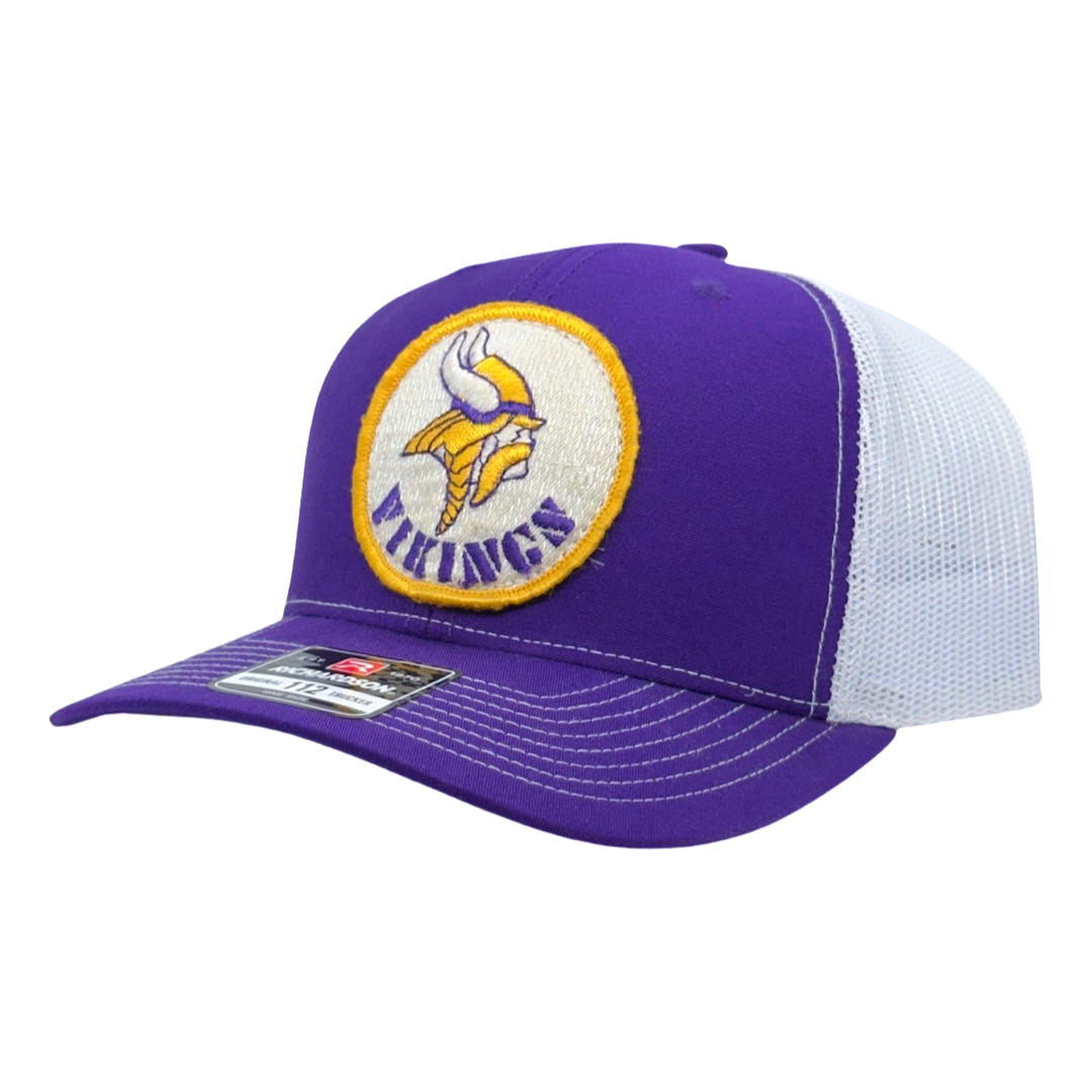 Vintage NFL Minnesota Vikings Patch sewn onto New Richardson 112 Trucker Hat