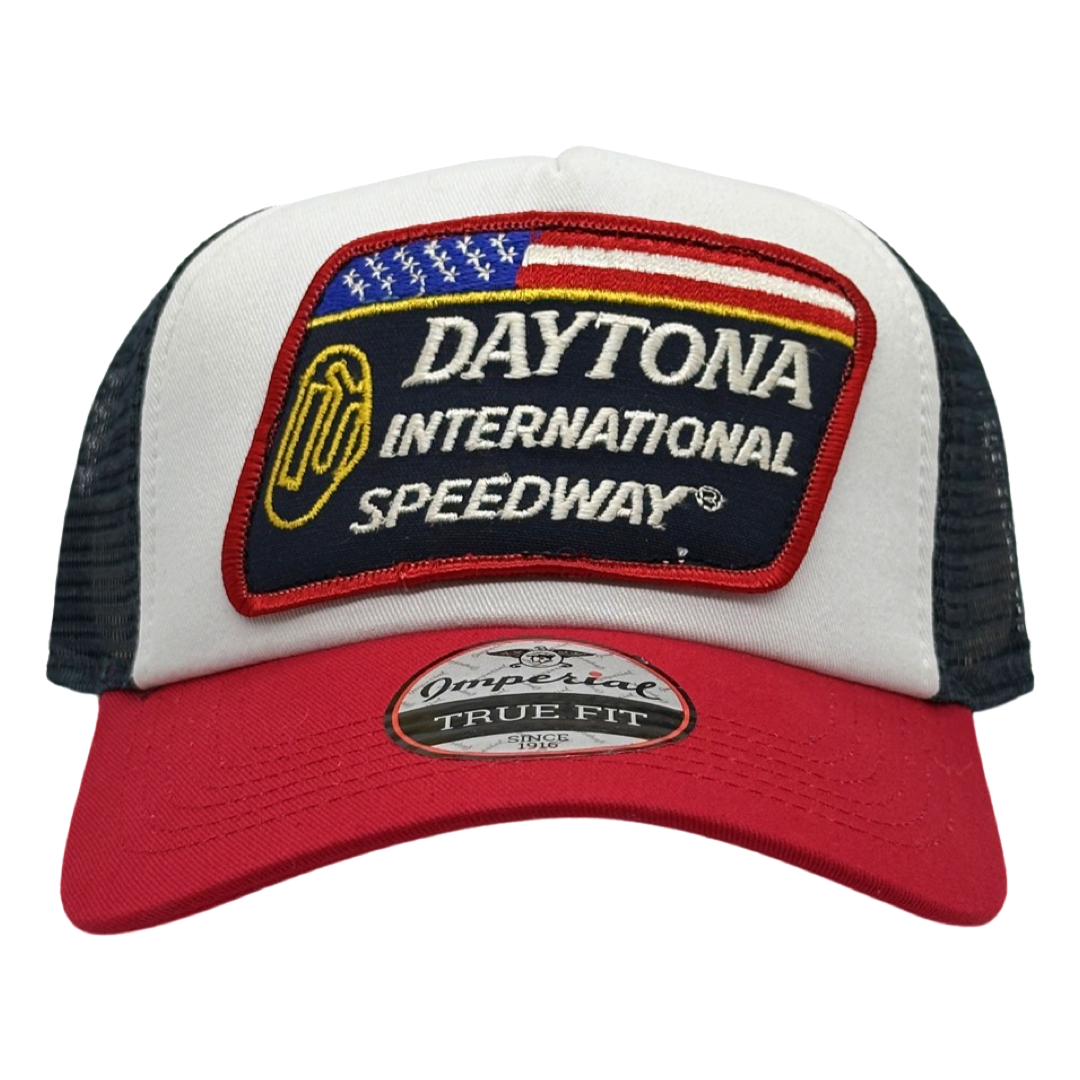 Vintage Daytona Speedway Patch sewn onto New Imperial Hat
