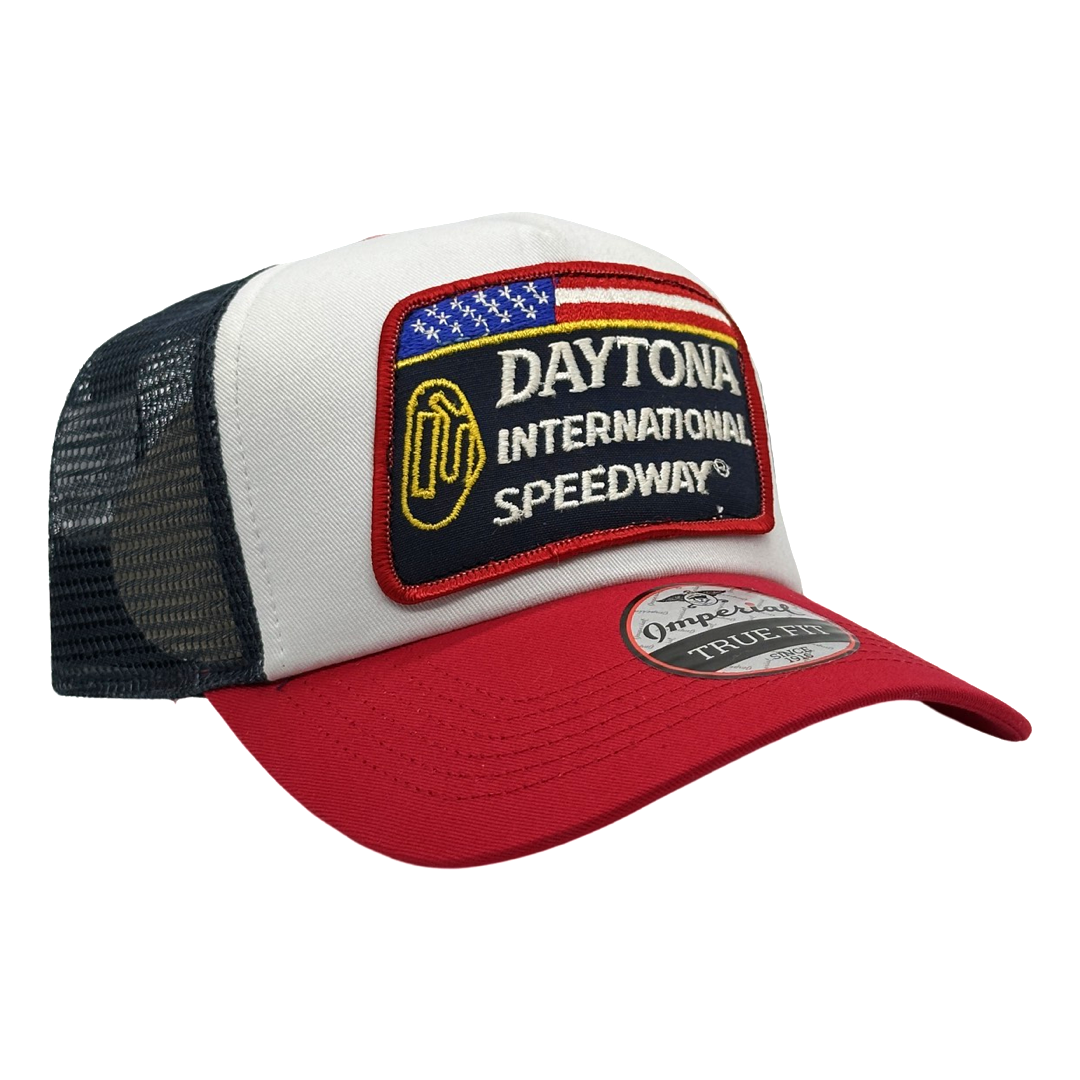 Vintage Daytona Speedway Patch sewn onto New Imperial Hat