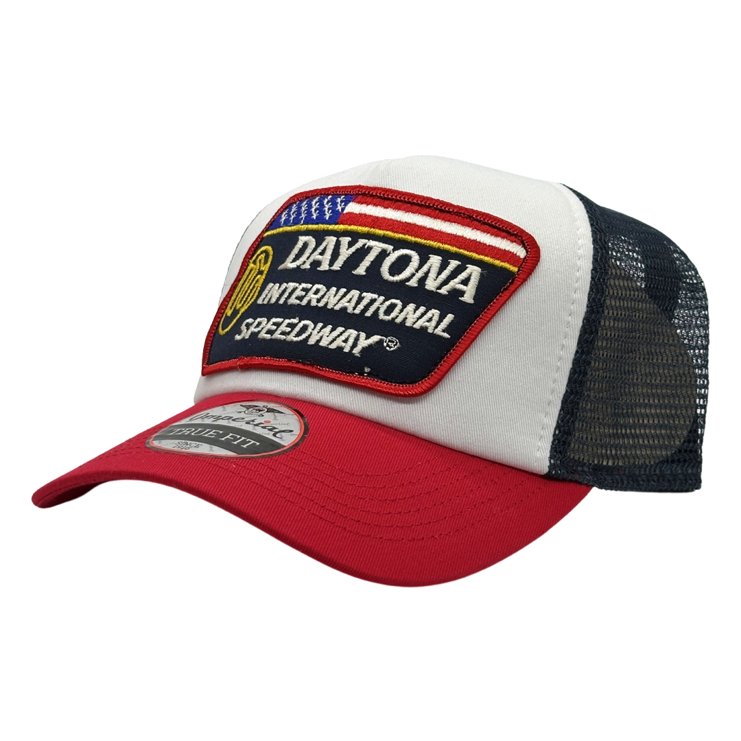 Vintage Daytona Speedway Patch sewn onto New Imperial Hat