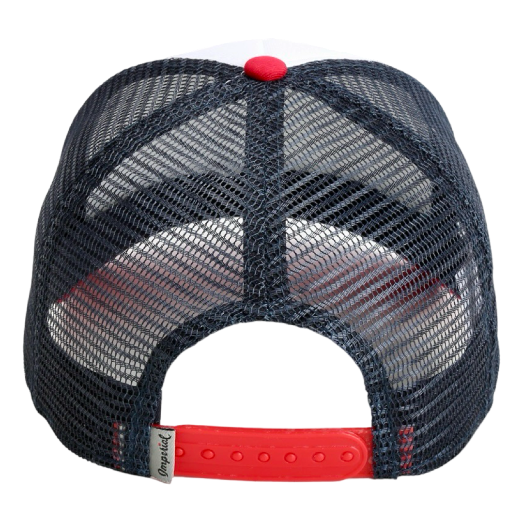 Imperial 1287 North County Trucker Cap White Red Dark Navy