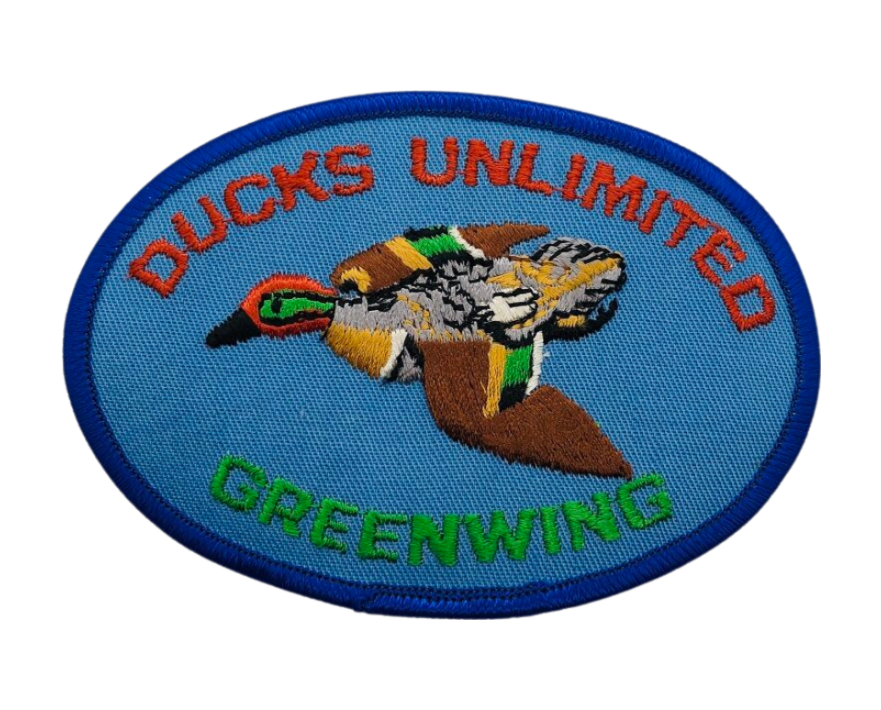 Vintage DUCKS UNLIMITED Greenwing Patch Blue Oval