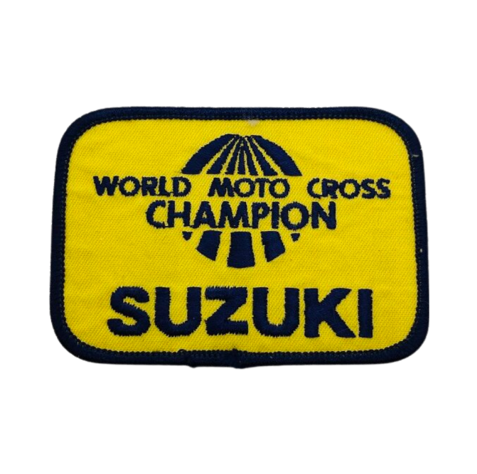 Vintage Team SUZUKI Moto Cross MX World Champion Motorcycle Patch Yellow