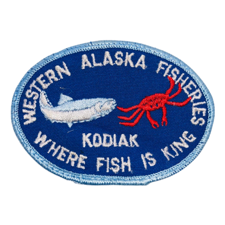 Vintage Western Alaska Fisheries Kodiak Where Fish are King Patch