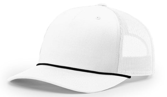 Richardson 112 FPR Solid White Hat Black Rope