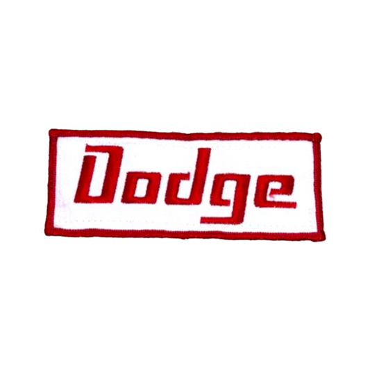 Vintage DODGE Patch Red White Skinny Lettering