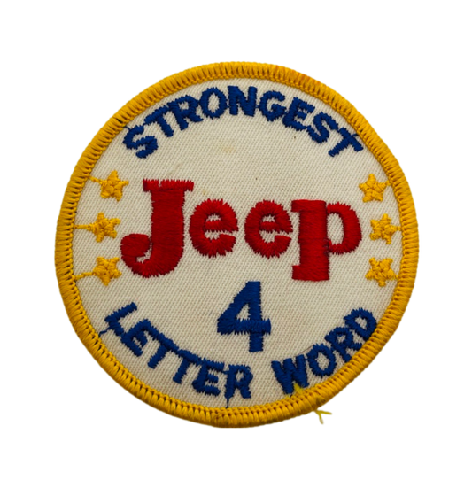 Vintage JEEP Strongest 4 Letter Word Round 3 Patch