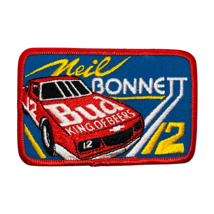 Vintage Neil Bonnett 12 Bud King of Beers Nascar Racing Patch