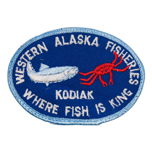 Vintage Western Alaska Fisheries Kodiak Where Fish are King Patch