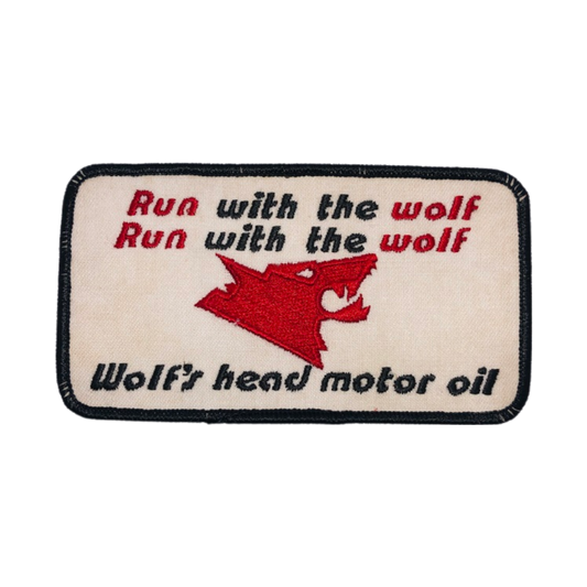 Vintage Wolfs Head Motor Oil Run with Patch